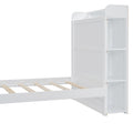 Twin Size Platform Bed With Built In Shelves, Led Light And Usb Ports, White White Mdf Lvl