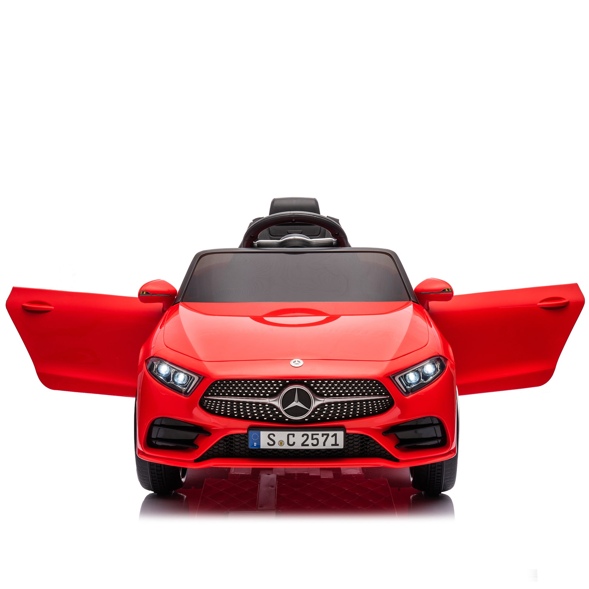 12V Kids Ride On Car W Parents Remote Control,Licensed Mercedes Benz Cls 350 For Kids,Four Wheel Suspension,Power Display,Music,Volume Control,Led Lights,Mp3,Usb Sd For Kids 37 95 Months. Red 50 99 Lbs Polypropylene