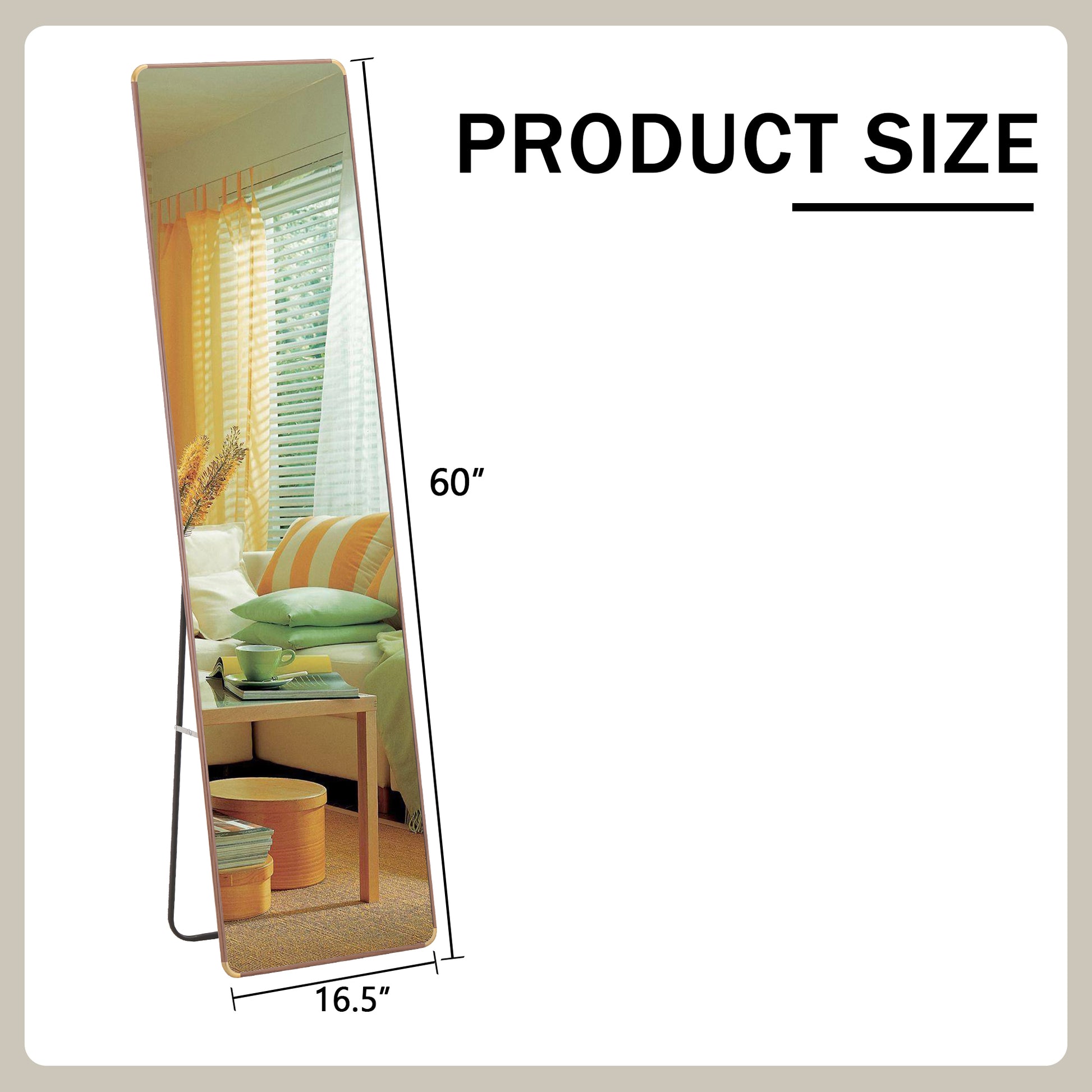 The 4Th Generation Floor Standing Full Length Mirror. Wall Mirror, Bathroom Makeup Mirror, Bedroom Foyer, Clothing Store, Wall Mounted. 60 "* 16.5" Transparent Glass