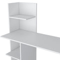 Writing Desk, Four Shelves, White White Particle Board Pine