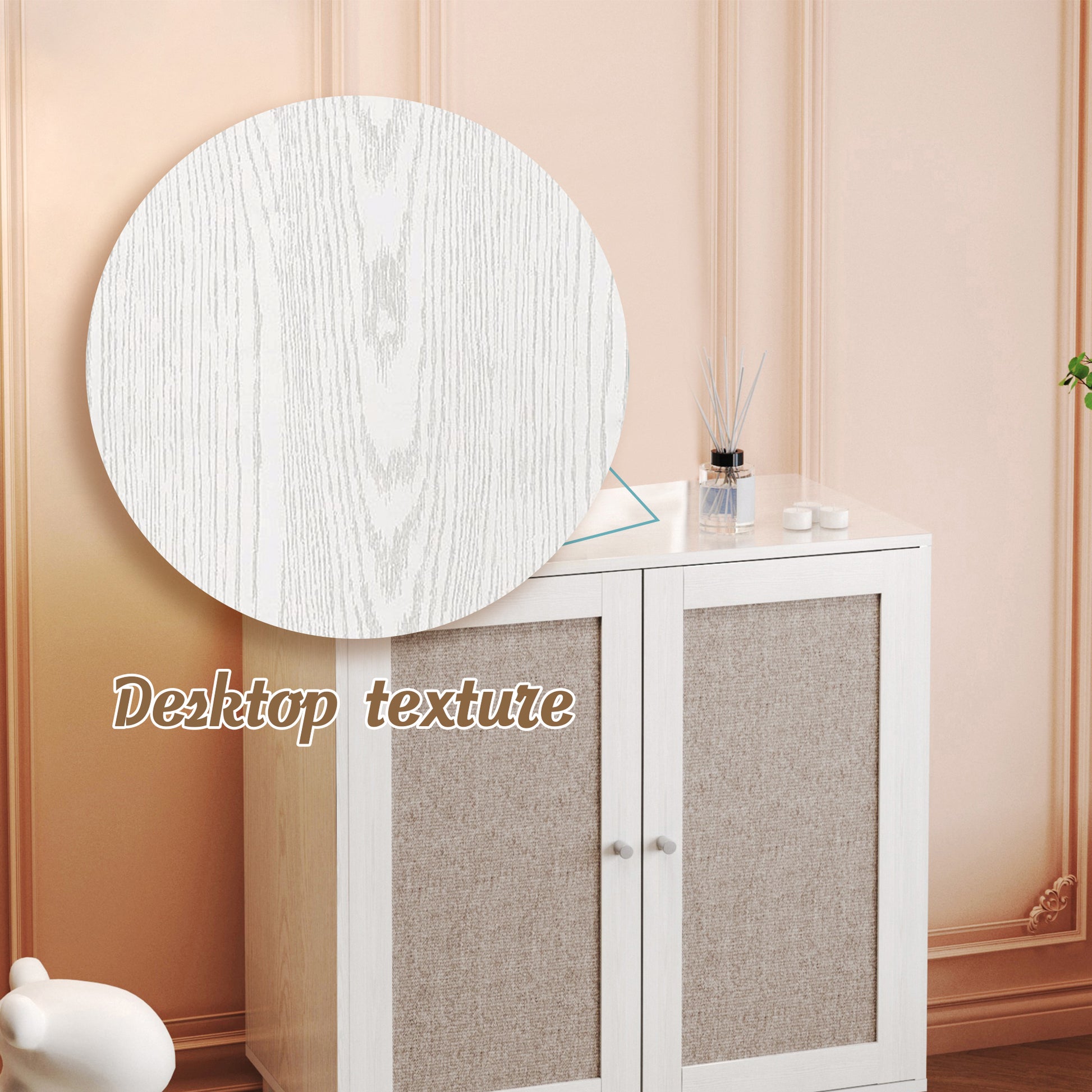 Storage Cabinet With Doors, Cabinet Sideboard Buffet Cabinet, Accent Cabinet For Living Room, Hallway, Dining Room, Entryway White Adjustable Shelves Particle Board