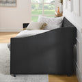 Twin Size Daybed With Drawers Upholstered Tufted Sofa Bed, With Button On Back And Copper Nail On Waved Shape Arms 81.5''X4''X30.5'' Black Linen