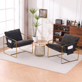 2 Chairs In 1 Box, Upholstered Hanging Armchair With Arm Pocketsmetal Frame, Gold Plated Craftsman, Crushed Foam Cushions And Skin Friendly Woven Fabric For Living Room And Bedroom. Dark Gray Dark Gray Metal