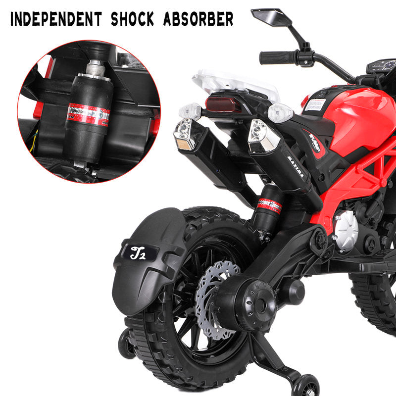 Electric Motorcycle For Kids, Kids Ride On Motorcycle, Tamco 12V Electric Dirt Bike With Training Wheels, Hand Racingfoot Brake,Pu Seat,Ride On Motorcycle For 3 6 Years Boys Girls Gift Red Plastic