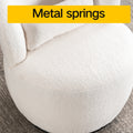 White Plush Swivel Accent Chair Contemporary Round Armchair With 360 Rotation And Metal Base For Living Room Elegance White Teddy Teddy