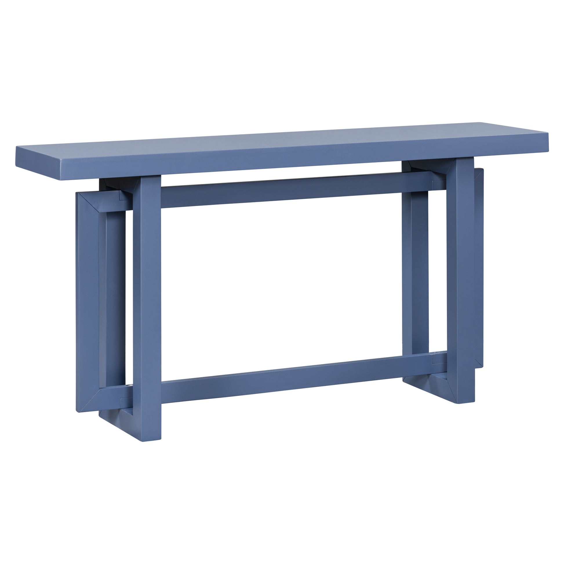 Contemporary Console Table With Wood Top, Extra Long Entryway Table For Entryway, Hallway, Living Room, Foyer, Corridor Navy Blue Solid Wood Mdf