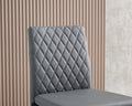 Light Gray Modern Simple Bar Chair, Fireproof Leather Spraying Metal Pipe, Diamond Grid Pattern, Restaurant, Family, 2 Piece Set Gray Pu
