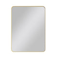 Wall Mirror 24X36 Inch Golden Rectangular Mirror Metal Framed Mirror Vanity Mirror Dressing Mirror, For Bathroom, Living Room, Bedroom Wall Decor Gold Glass Metal