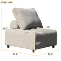 Outdoor Modular Sofa, With Aluminum Structure, Support Cushion And Back Cushion Cover Removable, Fade Resistant, Waterproof Sofa Cover Included,Light Brown The Ratebased On A Single Piece Light Brown Aluminium