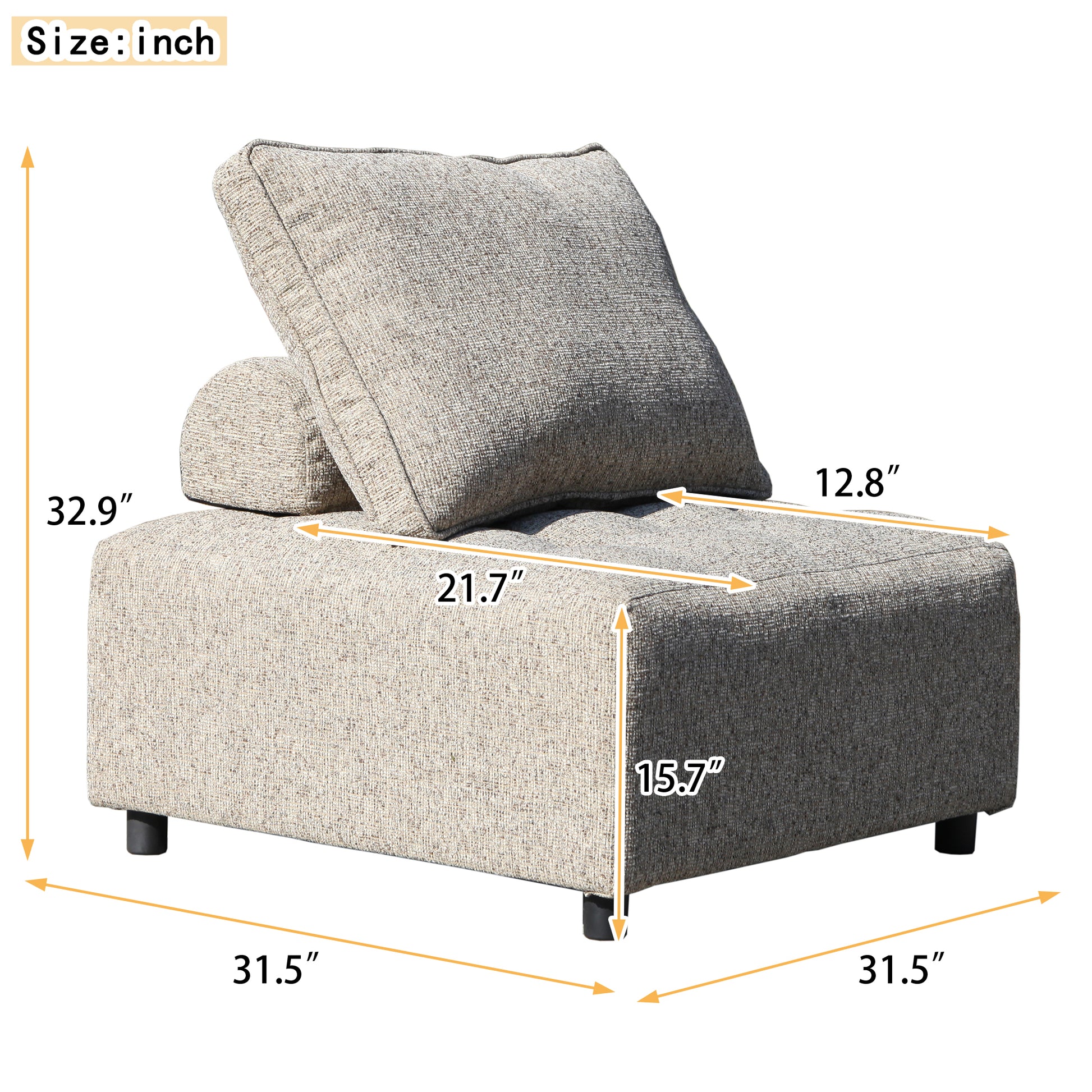 Outdoor Modular Sofa, With Aluminum Structure, Support Cushion And Back Cushion Cover Removable, Fade Resistant, Waterproof Sofa Cover Included,Light Brown The Ratebased On A Single Piece Light Brown Aluminium