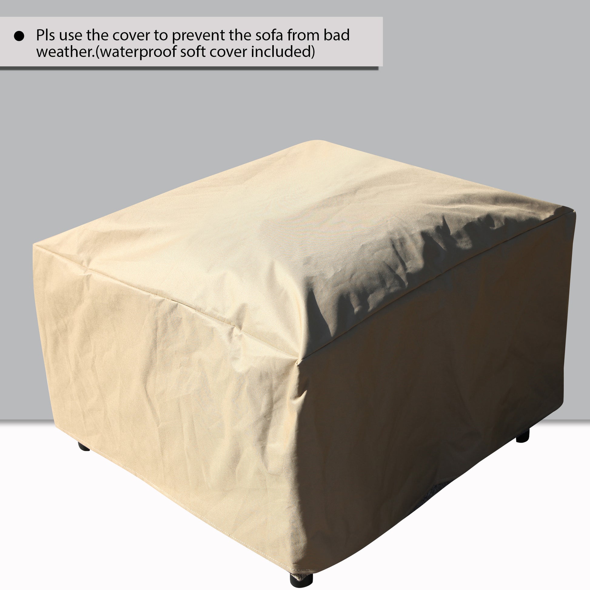 Outdoor Modular Sofa, With Aluminum Structure, Support Cushion And Back Cushion Cover Removable, Fade Resistant, Waterproof Sofa Cover Included,Beige The Ratebased On A Single Piece Beige Aluminium 1 Seat