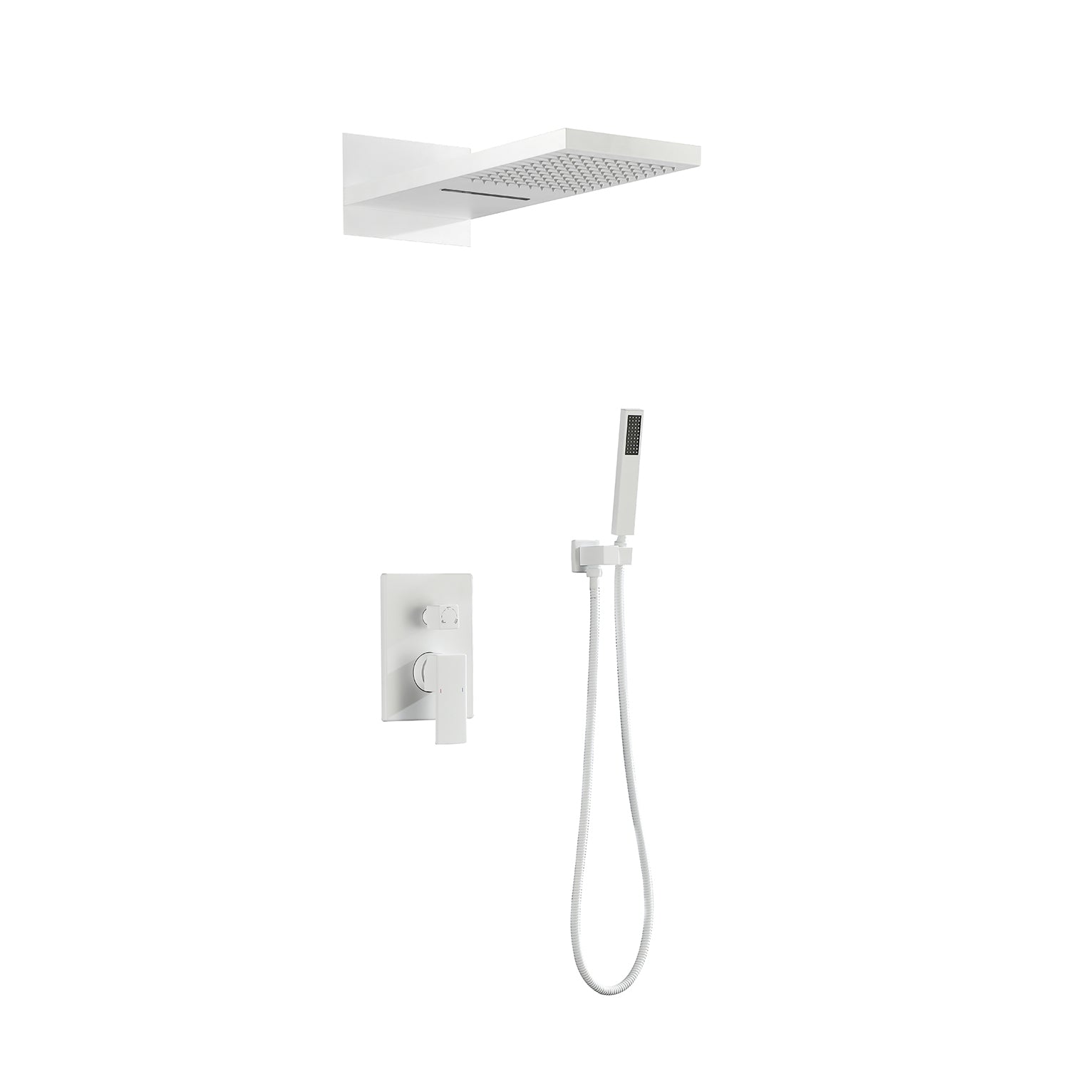 Wall Mounted Waterfall Rain Shower System White Wall Mounted Bathroom Brass