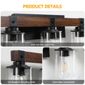 Same As W1340P155972 L1015 5 5 Lights Farmhouse Vanity Lights Fixture Rustic Bathroom Light Fixture Bathroom Sconce Without Bulbs Walnut Black Farmhouse Glass,Iron