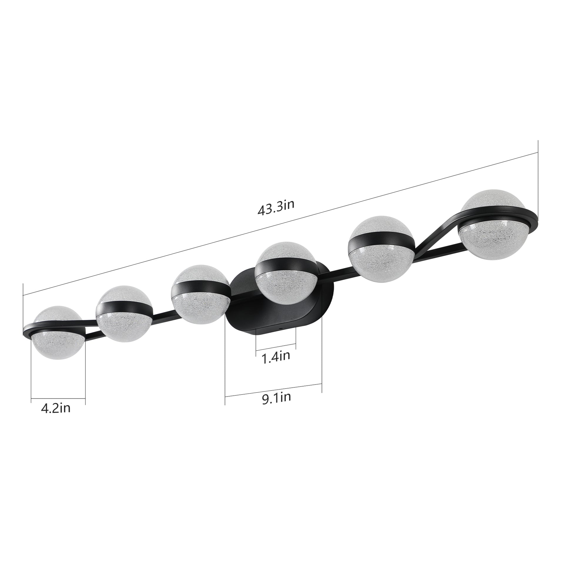 Same As W1340P143680 Ll2001 B 6 Vanity Lights With 6 Led Bulbs For Bathroom Lighting Black Black Iron