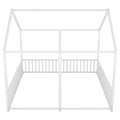 Metal Twin Size House Platform Beds, Two Shared Beds, White Box Spring Not Required Twin Antique White Metal Bedroom Metal