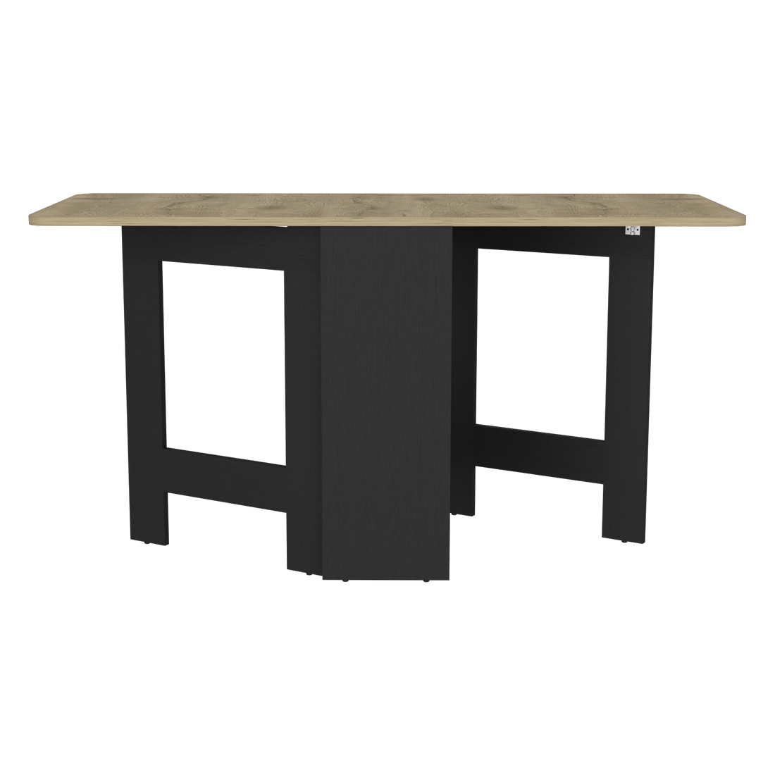 Folding Table With Expandable Design In 3 Forms, Black Macadamia Black Multi Particle Board Pine