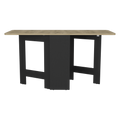 Folding Table With Expandable Design In 3 Forms, Black Macadamia Black Multi Particle Board Pine