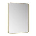 Wall Mirror 24X36 Inch Golden Rectangular Mirror Metal Framed Mirror Vanity Mirror Dressing Mirror, For Bathroom, Living Room, Bedroom Wall Decor Gold Glass Metal