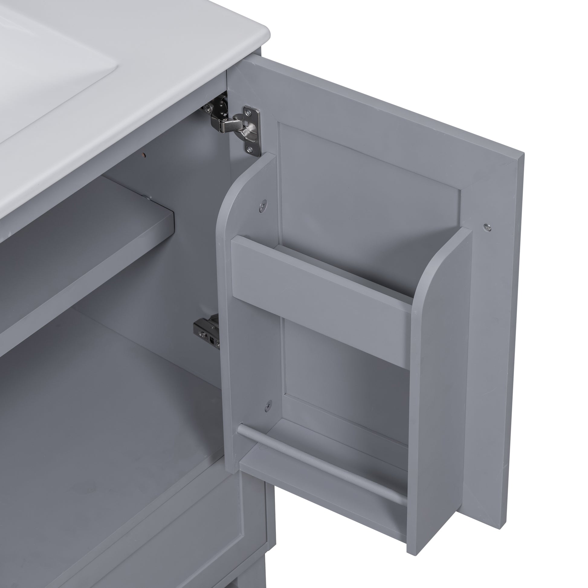30" Premium Bathroom Vanity Set With Ceramic Sink And Large Storage Space Ideal For Small Bathrooms Blue Gray Bathroom Solid Wood Mdf