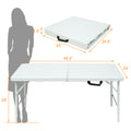 4Ft Portable Folding Table Indoor&Outdoor Maximum Weight 135Kg Foldable Table For Camping White White Iron