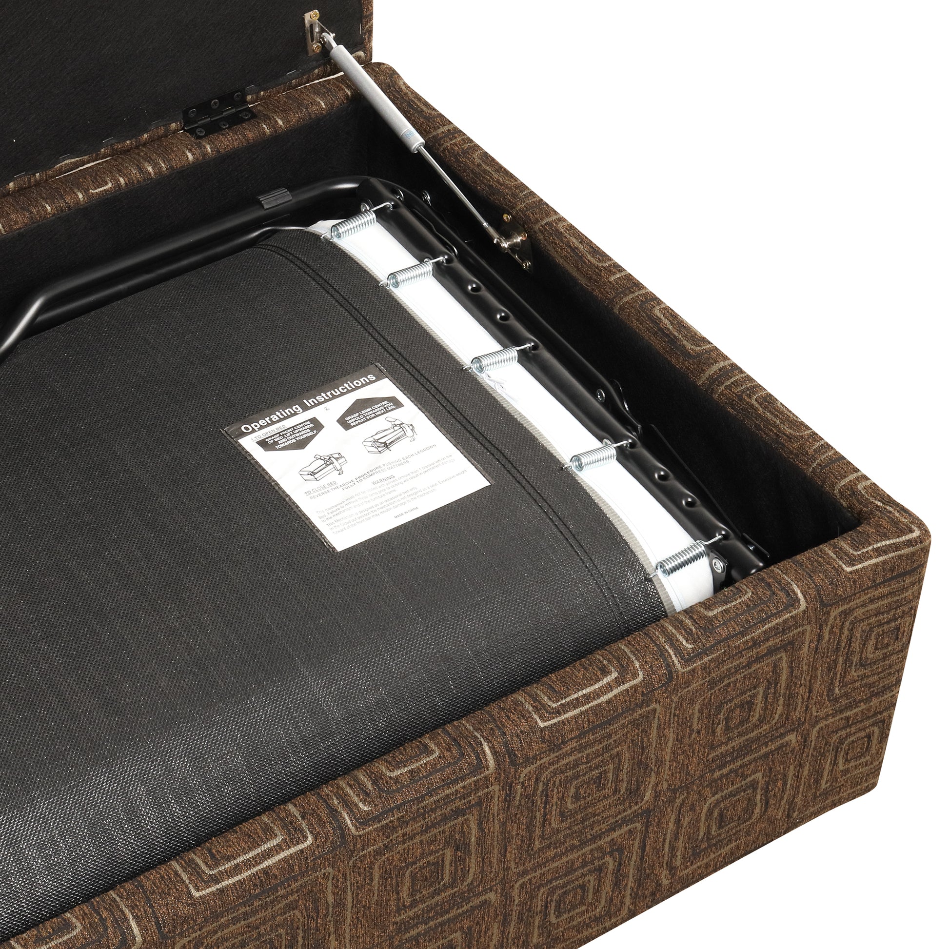 Twin Size Folding Ottoman Sleeper Bed With Mattress Convertible Guest Bed Espresso Espresso Foam Linen 1 Seat