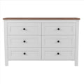 3 Pieces Bedroom Sets Queen Size Farmhouse Platform Bed With Double Sliding Door Storage Headboard, Storage Nightstand And Dresser, White Brown Queen White 3 Piece Set Particle Board