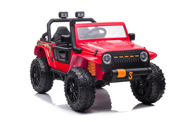 Ride On Car 24V Car For Kids & Parents, Battery Powered Toy Car With Remote Control, Bluetooth,Front Back Button,Safety Belt Red Abs Steel Q235 3 To 4 Years Plastic Indoor & Outdoor Use