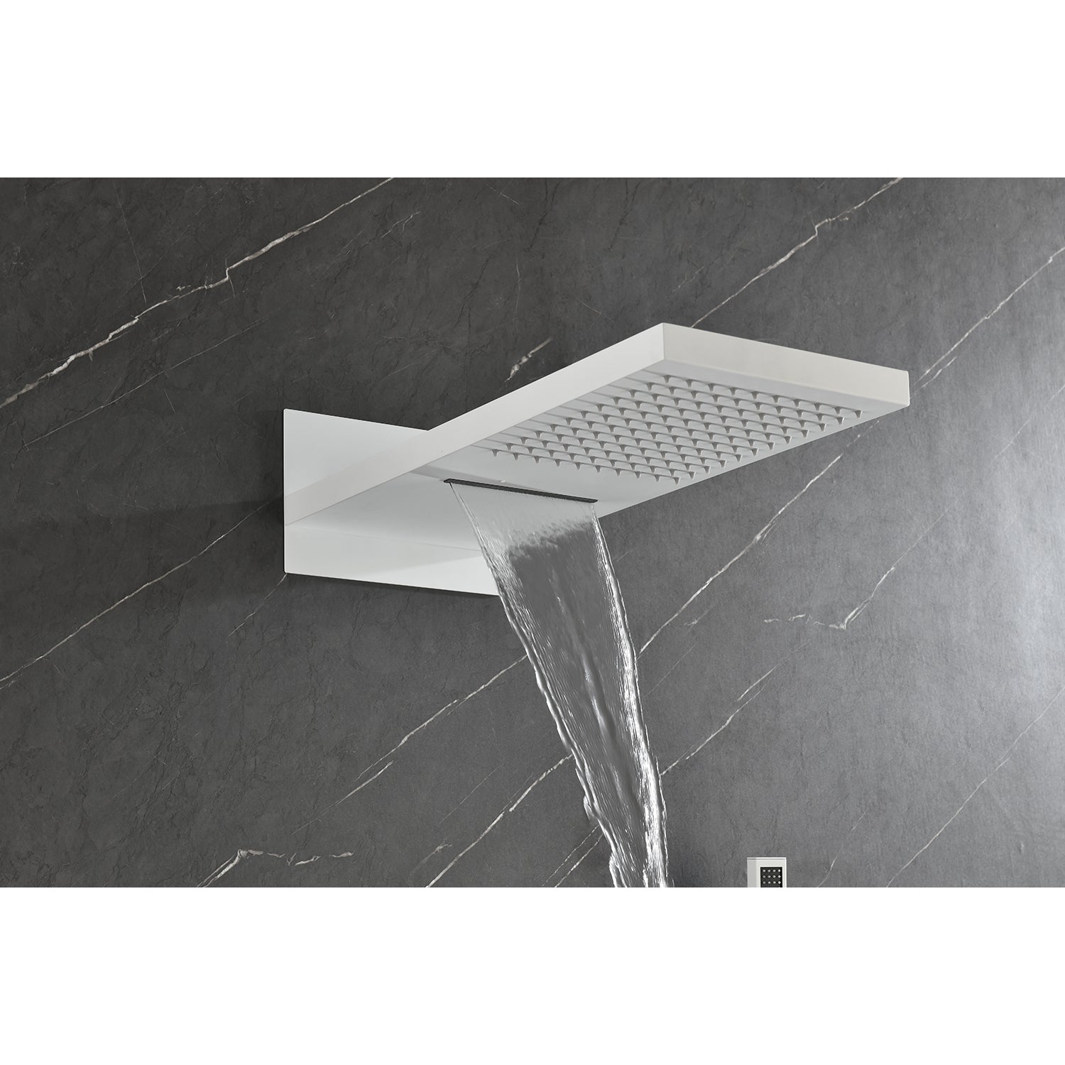 Wall Mounted Waterfall Rain Shower System White Wall Mounted Bathroom Brass