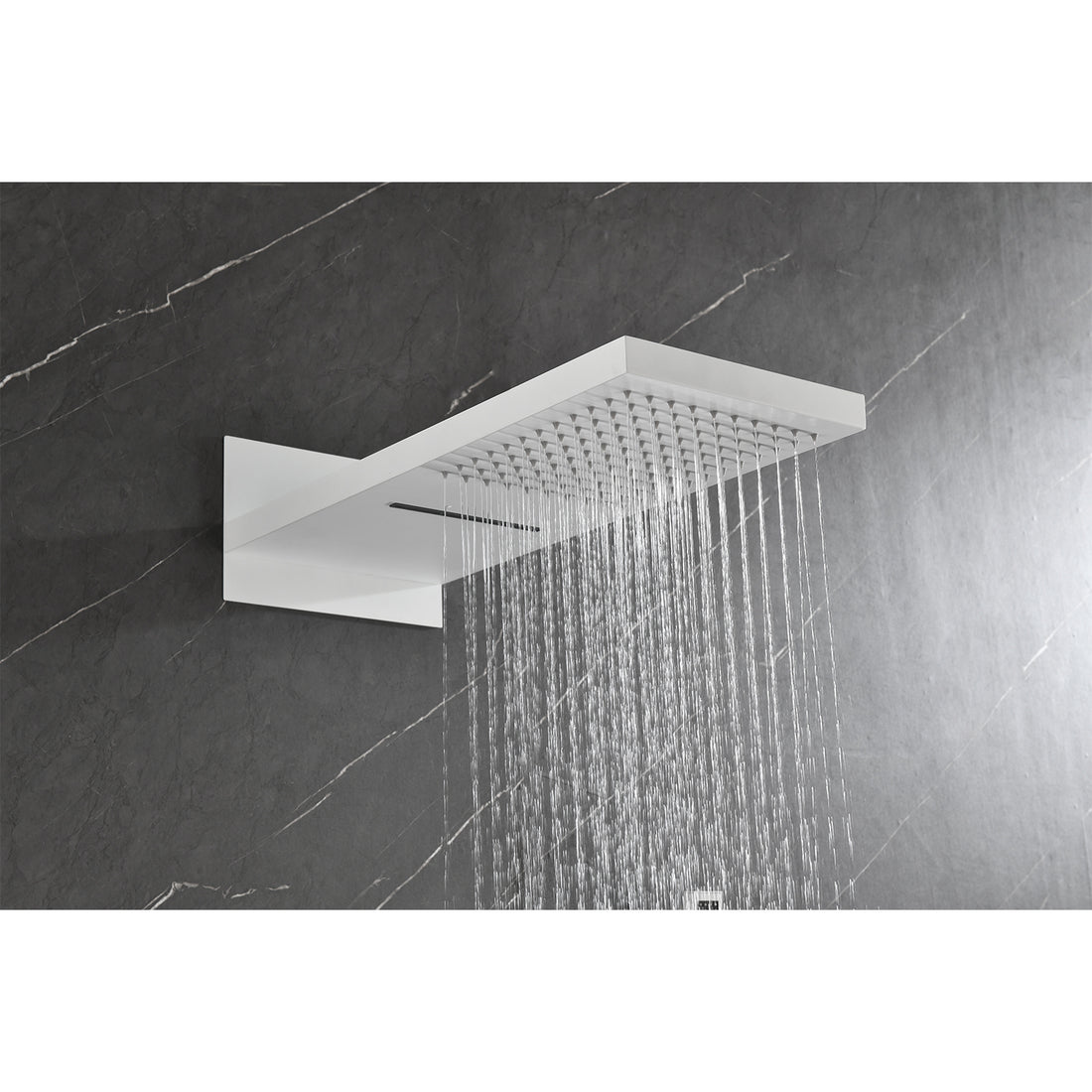 Wall Mounted Waterfall Rain Shower System White Wall Mounted Bathroom Brass