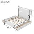 Full Size Platform Bed With Drawers And Storage Shelves, White Antique White Solid Wood Mdf