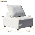 Outdoor Modular Sofa, With Aluminum Structure, Support Cushion And Back Cushion Cover Removable, Fade Resistant, Waterproof Sofa Cover Included,Beige The Ratebased On A Single Piece 5Unit Beige Aluminium 5 Seat
