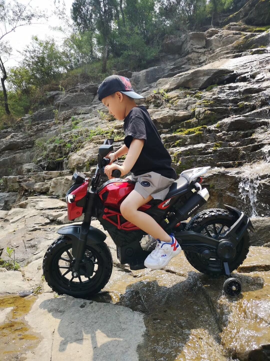 Electric Motorcycle For Kids, Kids Ride On Motorcycle, Tamco 12V Electric Dirt Bike With Training Wheels, Hand Racingfoot Brake,Pu Seat,Ride On Motorcycle For 3 6 Years Boys Girls Gift Red Plastic