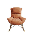 Leisure Sofa Single Rocking Chair, Light Luxury Sofa Chair, Balcony Leisure Area Single Chair, Comfortable And Characteristic Chair, Detachable And Washable Seat Cushion Color: Brown Brown Velvet