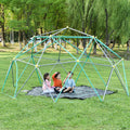 10Ft Geometric Dome Climber Play Center, Kids Climbing Dome Tower With Hammock, Rust & Uv Resistant Steel Supporting 1000 Lbs Green Metal