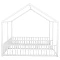 Metal Twin Size House Platform Beds, Two Shared Beds, White Box Spring Not Required Twin Antique White Metal Bedroom Metal