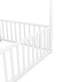 Metal Twin Size House Platform Beds, Two Shared Beds, White Box Spring Not Required Twin Antique White Metal Bedroom Metal