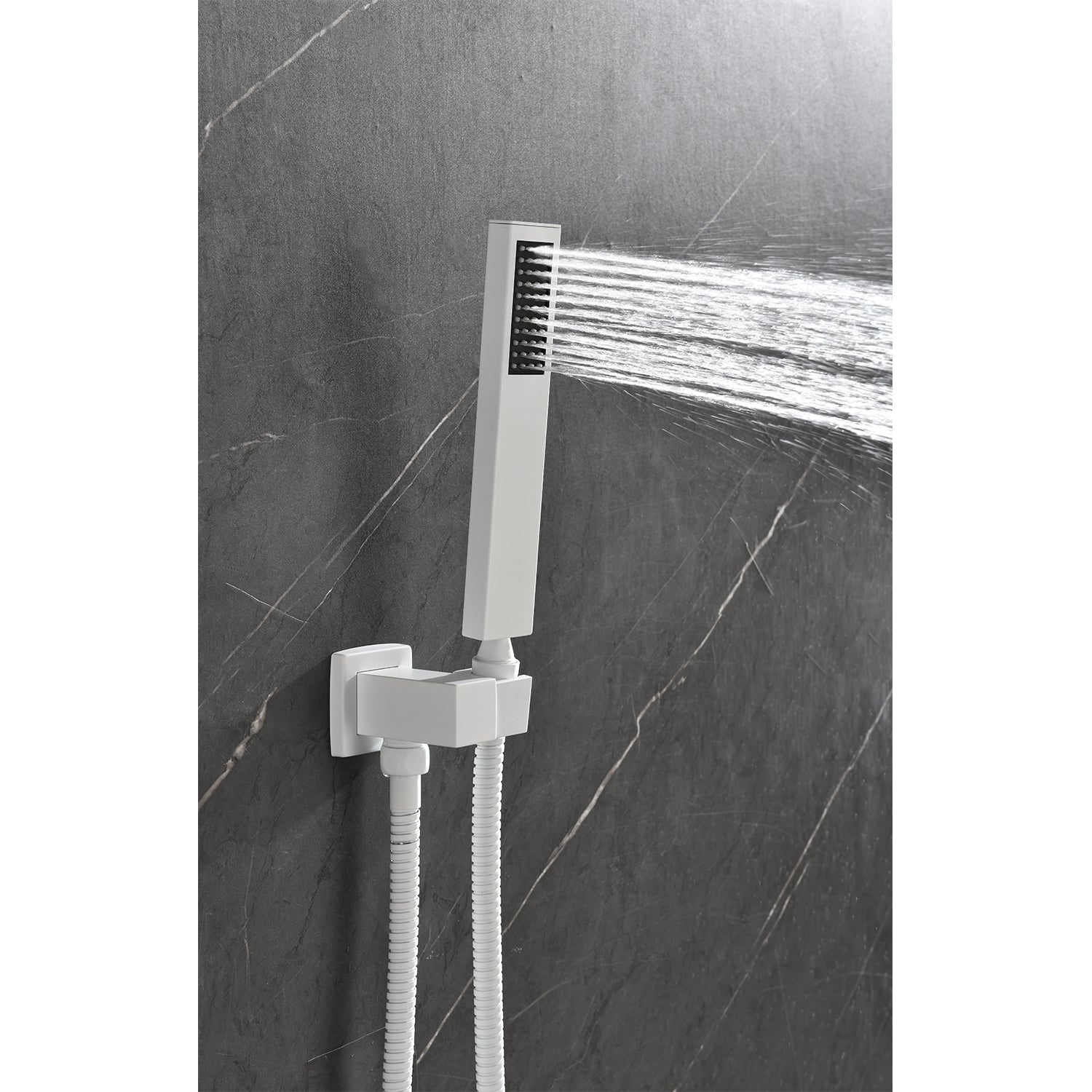 Wall Mounted Waterfall Rain Shower System White Wall Mounted Bathroom Brass