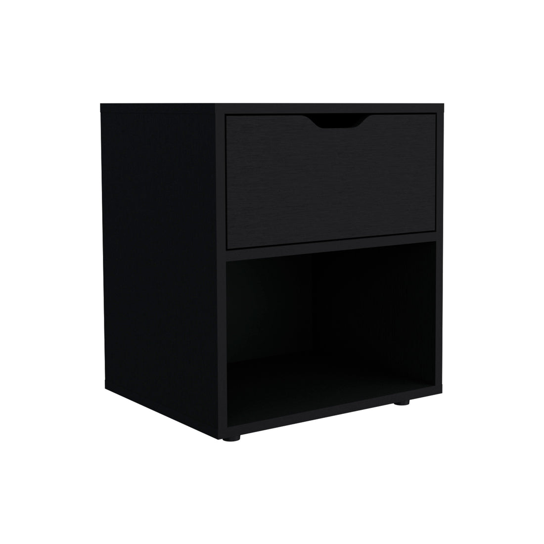 Depot E Shop Adak 19.7" High Nightstand End Table With Open Shelf,Black Black Particle Board Pine