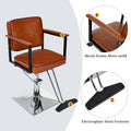 Classic Barber Chair,Styling Salon Chair With Hydraulic Pump Swivel Barber Chair,For Beauty Salon Spa Equipment,Brown Brown Metal