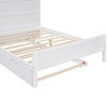 Full Size Platform Bed With Storage Headboard And Twin Size Trundle, White Box Spring Not Required Full White Wood Bedroom Bed Frame Solid Wood Mdf