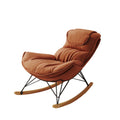 Leisure Sofa Single Rocking Chair, Light Luxury Sofa Chair, Balcony Leisure Area Single Chair, Comfortable And Characteristic Chair, Detachable And Washable Seat Cushion Color: Brown Brown Velvet