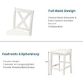 5 Pieces Counter Height Rustic Farmhouse Dining Room Wooden Bar Table Set With 4 Chairs, White White Wood Dining Room Solid Wood Rubberwood Rectangular Dining Table With Chair Upholstered Chair Wood White Solid Back Seats 4 4 Leg Foam Solid Wood