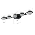 Modern Minimalist Bathroom Vanity Light, Led 5 Bulb Frosted Glass Shades, Wall Mounted Decorative Lighting Fixture, Suitable For Bathroom Vanity Mirror Black Black Modern Acrylic