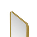 Wall Mirror 24X36 Inch Golden Rectangular Mirror Metal Framed Mirror Vanity Mirror Dressing Mirror, For Bathroom, Living Room, Bedroom Wall Decor Gold Glass Metal