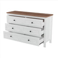 3 Pieces Bedroom Sets Queen Size Farmhouse Platform Bed With Double Sliding Door Storage Headboard, Storage Nightstand And Dresser, White Brown Queen White 3 Piece Set Particle Board