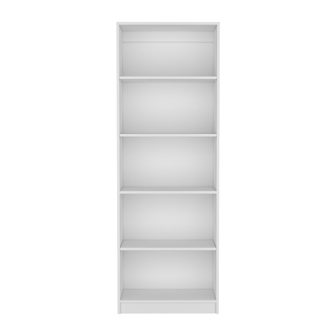 Vinton 4 Tier Bookcase With Modern Storage For Books And Decor, White White Particle Board Pine