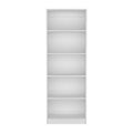 Vinton 4 Tier Bookcase With Modern Storage For Books And Decor, White White Particle Board Pine