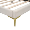 Twin Size Upholstered Daybed With Headboard And Armrest, Support Legs, Beige Box Spring Not Required Twin Beige Wood Daybeds Linen Upholstered