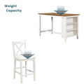 5 Pieces Counter Height Rustic Farmhouse Dining Room Wooden Bar Table Set With 4 Chairs, White White Wood Dining Room Solid Wood Rubberwood Rectangular Dining Table With Chair Upholstered Chair Wood White Solid Back Seats 4 4 Leg Foam Solid Wood