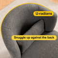 Grey Plush Swivel Accent Chair Contemporary Round Armchair With 360 Rotation And Metal Base For Living Room Elegance Grey Teddy